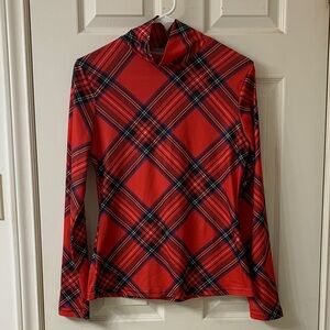 🌷3 for$25🌷Temu, US M, Red & Blue Plaid Long Sleeve Turtleneck Top, NWOT
